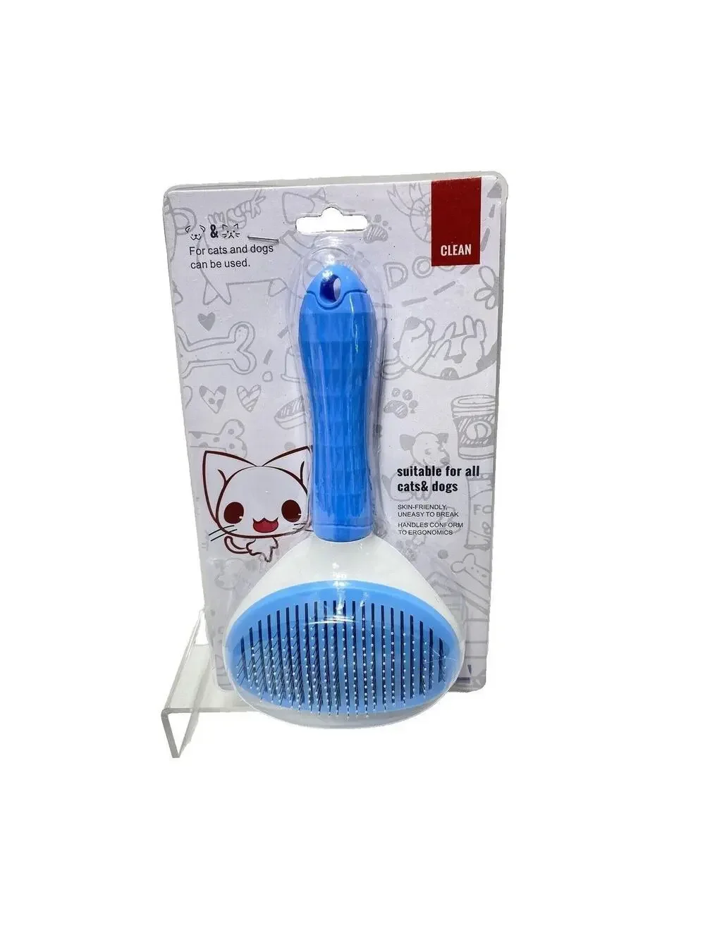 Blue Pet Brush for Hair Fur Detangle, Small Easy Handheld for Dogs, Cats/Pets